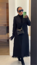 Load image into Gallery viewer, The Luxe Feather-Trim Trench