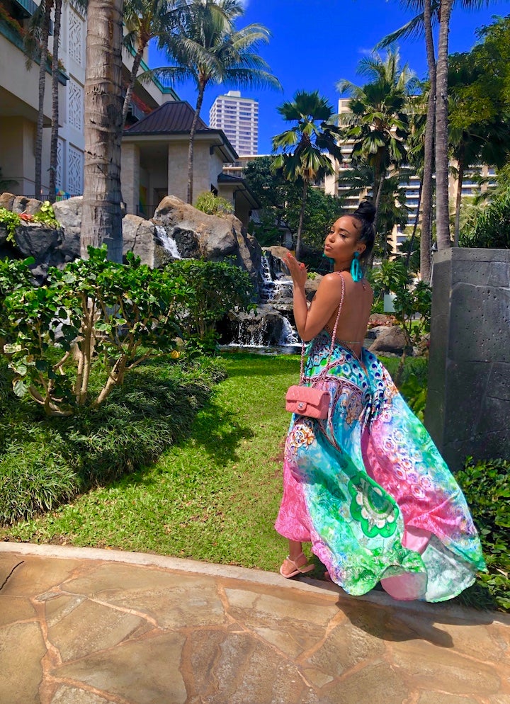 Tropical Luau Dress + Fringe Earrings